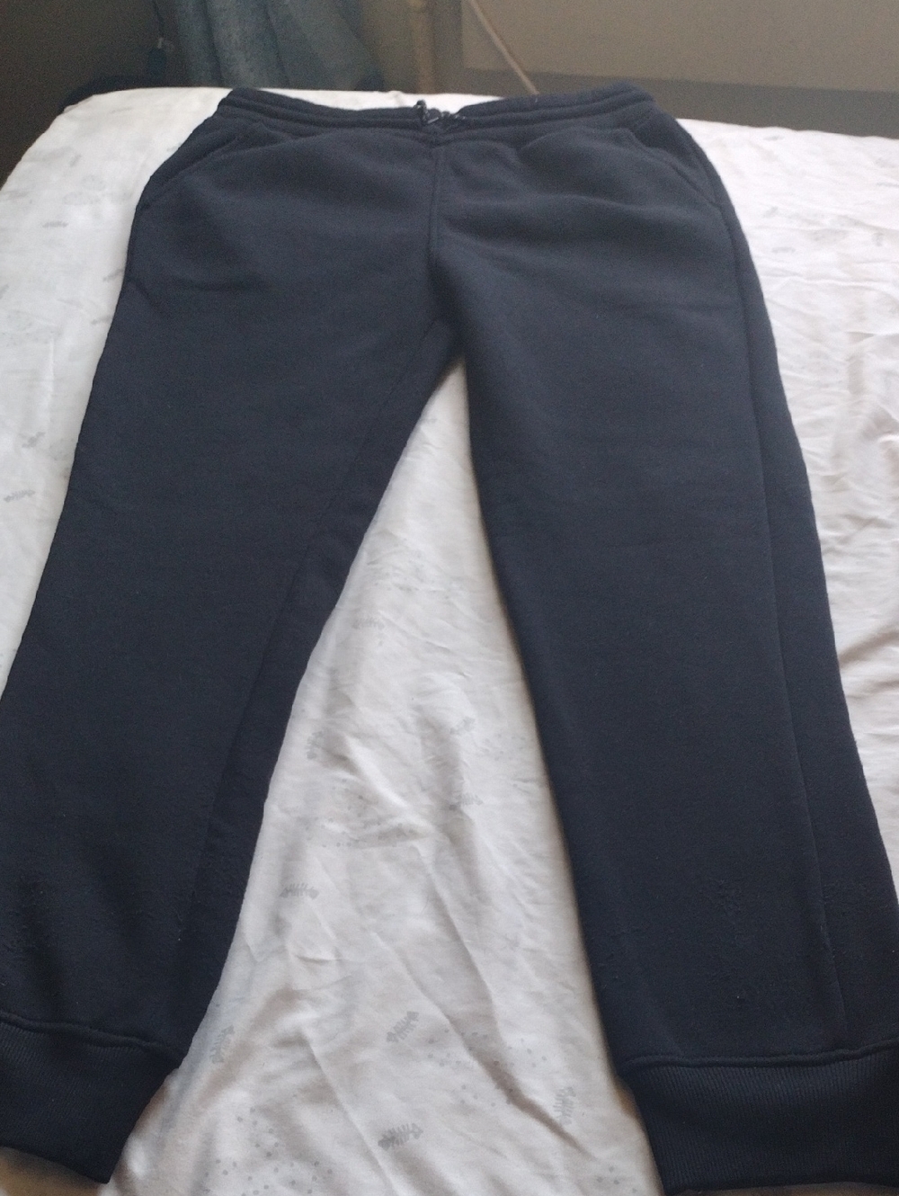 Black Sweatpants with Drawstring Waist
